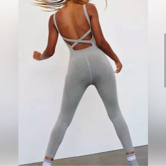 Free People Movement Good Karma Onesie in Iced Gray Size X/L NEW RARE - Picture 11 of 12